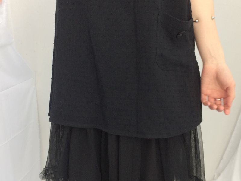 Pocket button puff blouse