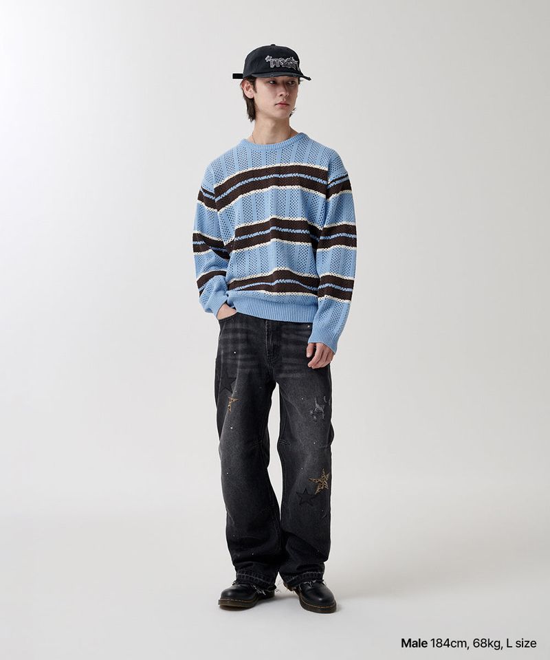 MESH STRIPE KNIT