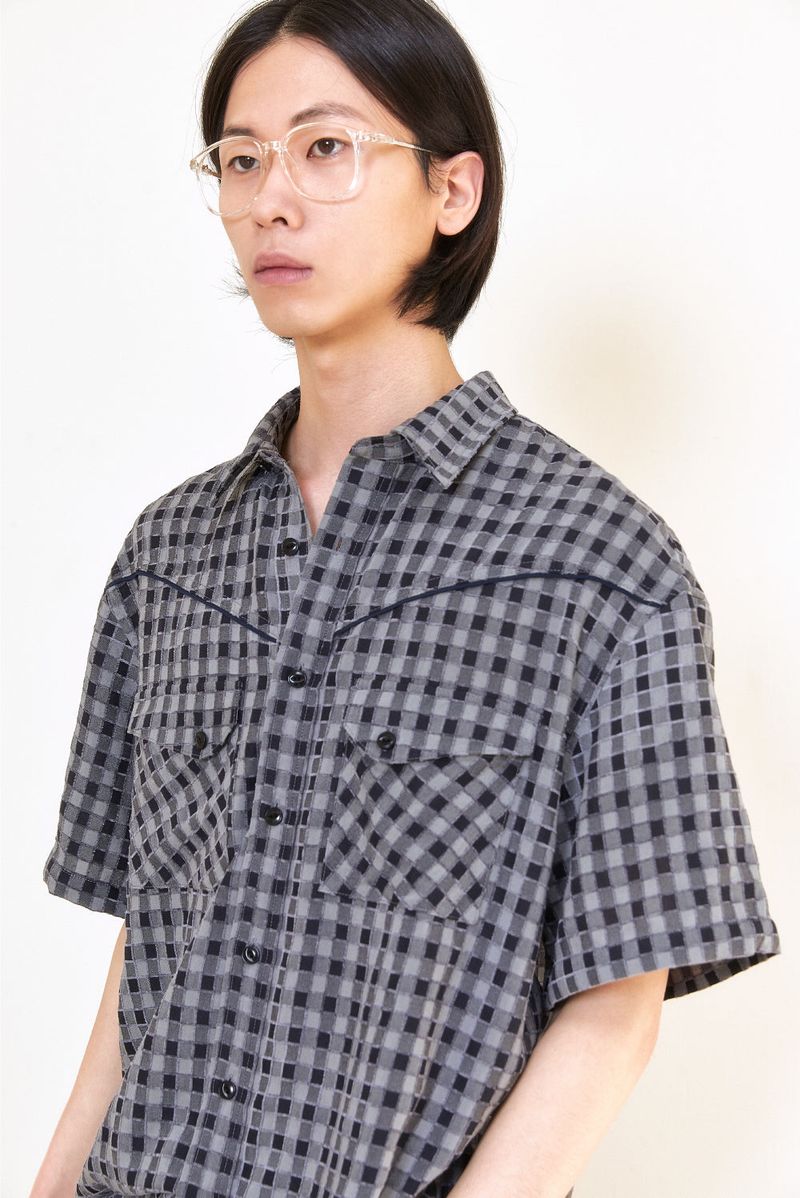ALARM LINE WESTERN SHIRT GRAY_MAN
