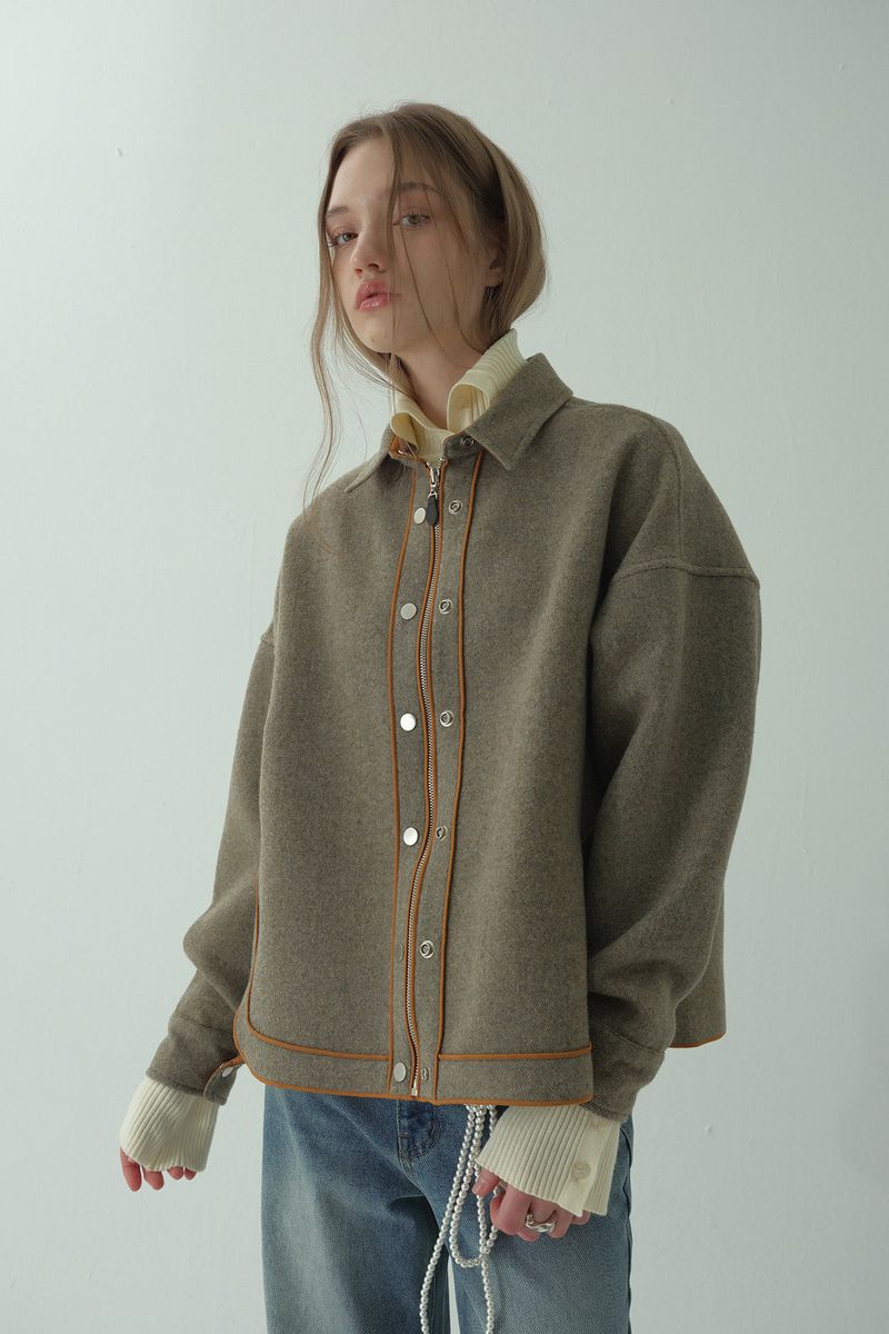 WOOL BLENDING ZIP-UP JACKET_BEIGE