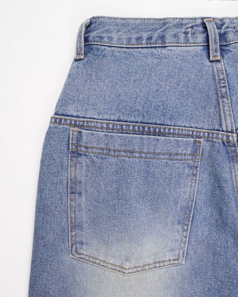  CUFFED WIDE DENIM PANTS