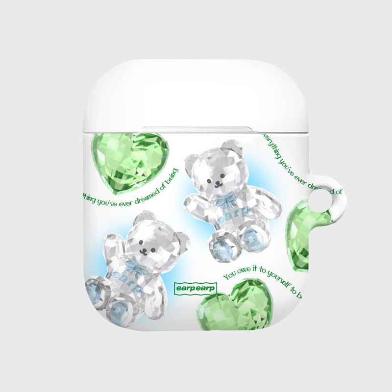 EARPEARP(アプアプ)の「CRYSTAL MERRY PATTERN-GREEN(AIR PODS-HARD)(Hats)」
