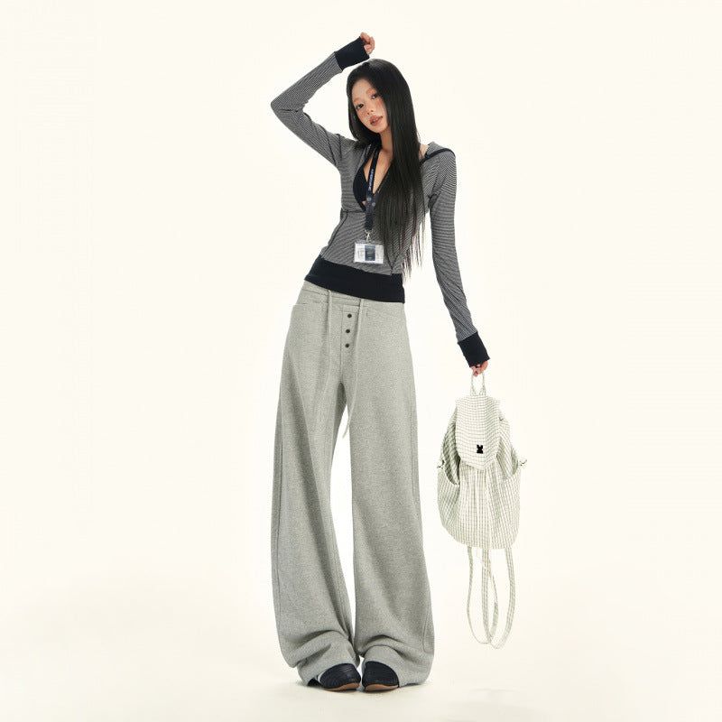 American Lettering Wide-Leg Sweatpants