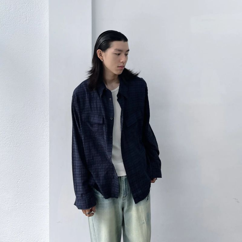 Cropped Utility Plaid Overshirt