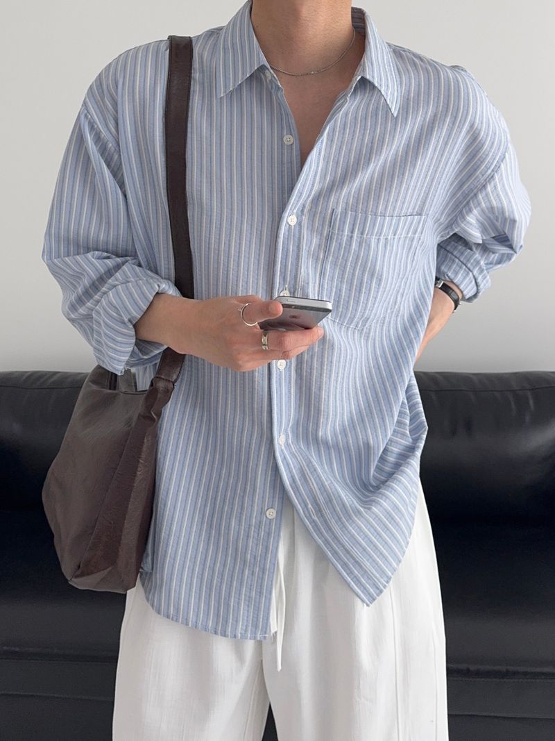 SY Relaxed Fit Seersucker Stripe Shirt (4C)