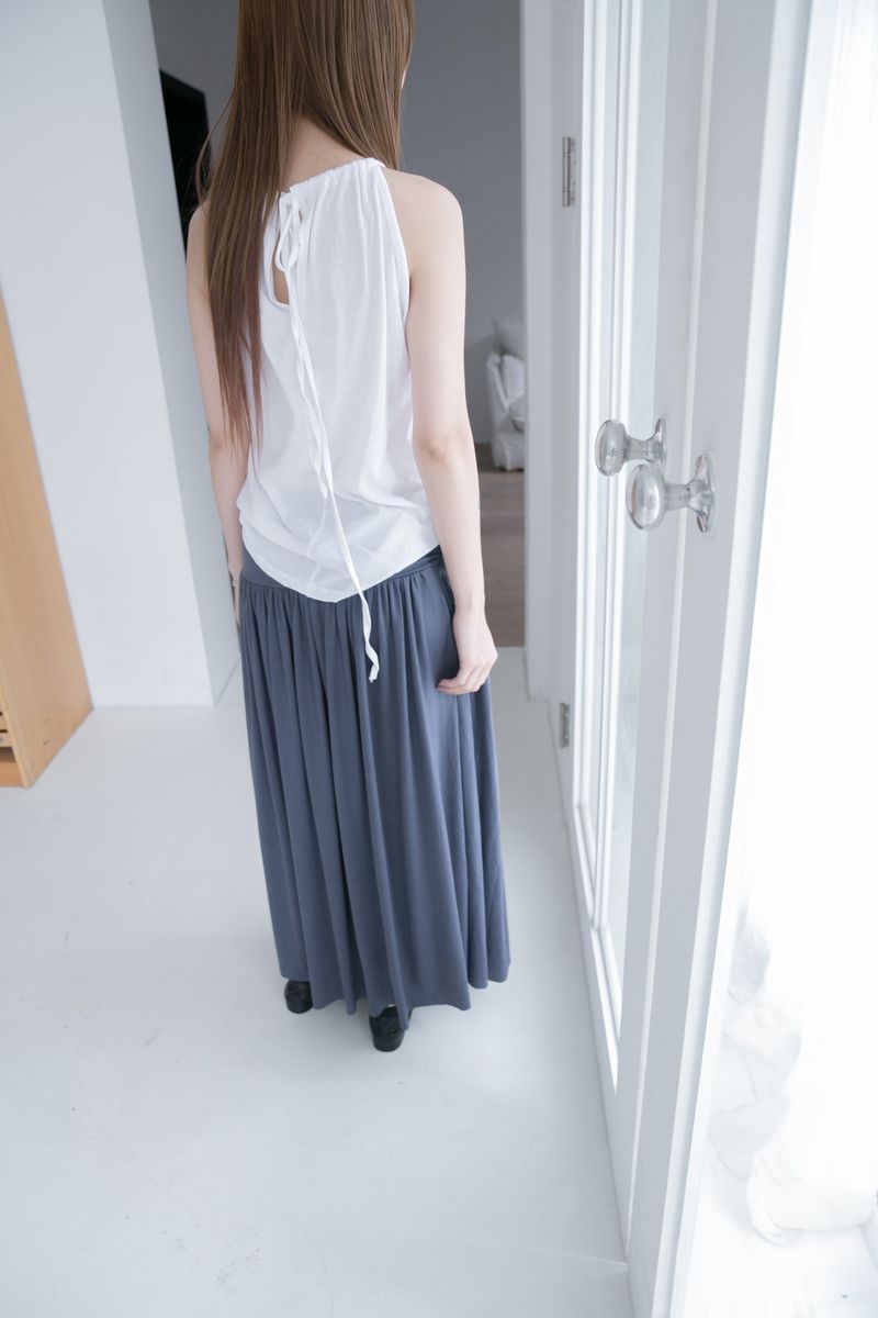 shirring banding long skirt(3colors)