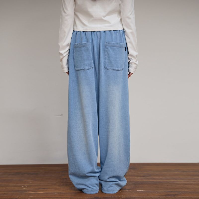 YK Applique Denim Sweat pants