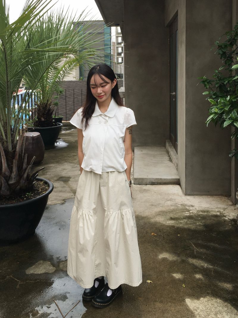 Moment button collar blouse (2c)