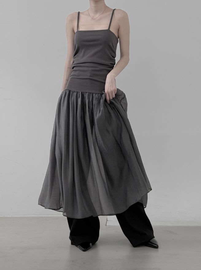 Melt Mix Chiffon Strap One Piece