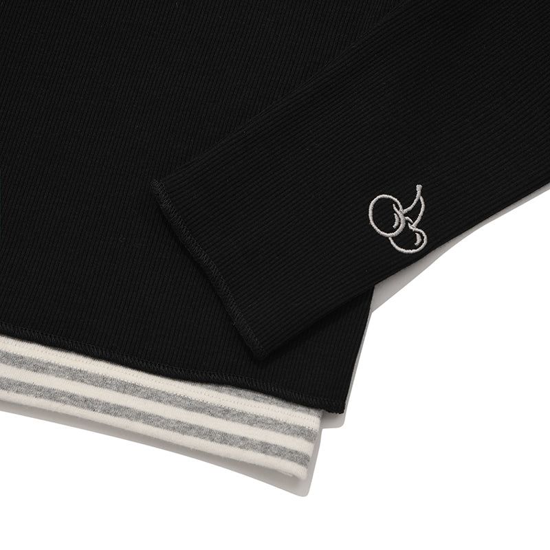 BOHEMIAN LAYERED SLIM LONG SLEEVE [BLACK]