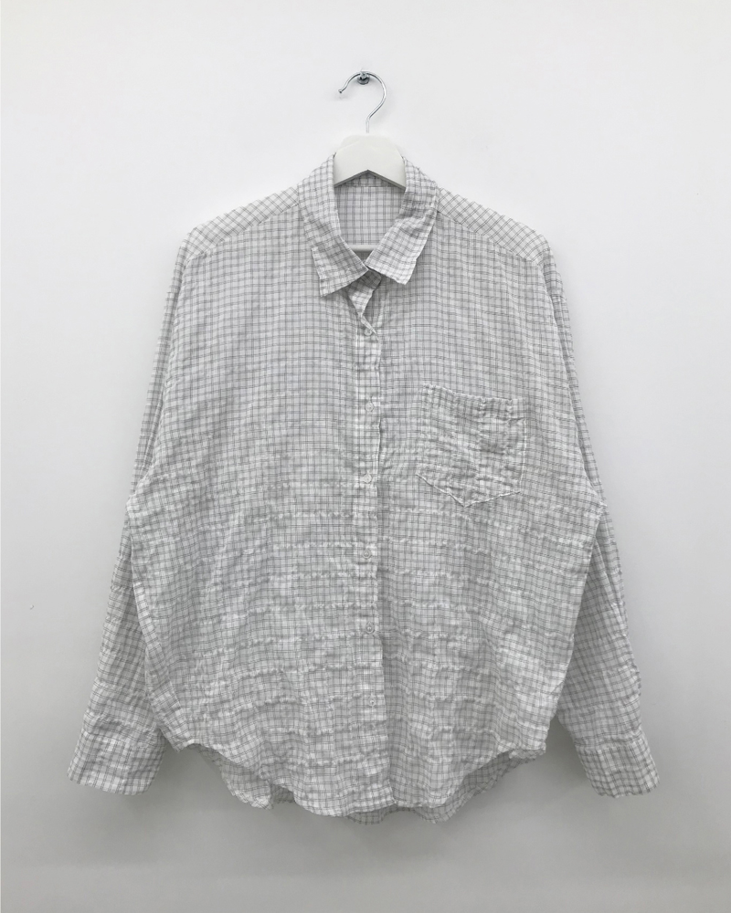 Wave check shirt (4color)