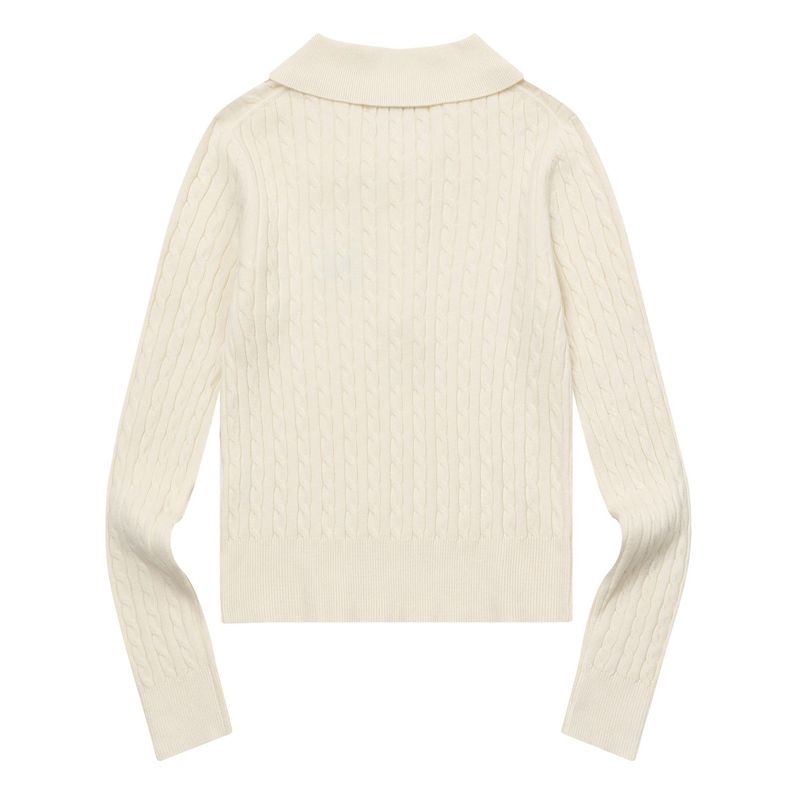 LEMELO COLLAR-NECK BUTTON CROP KNIT (3COLOR)