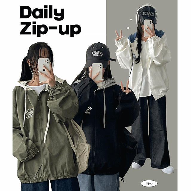 hijjoo（ハイチュー）の「Get Boxy Coloring Hooded Jumper（Jackets/Outerwear）」