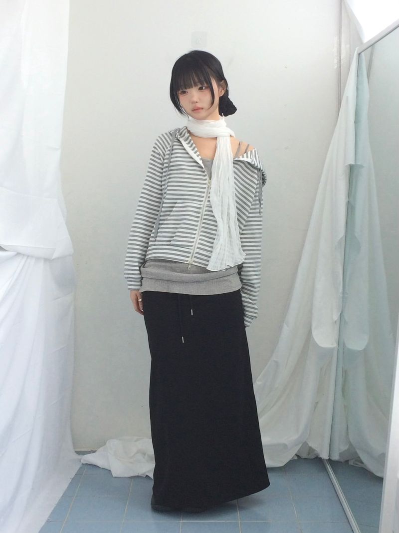 Slim Base String Long Skirt