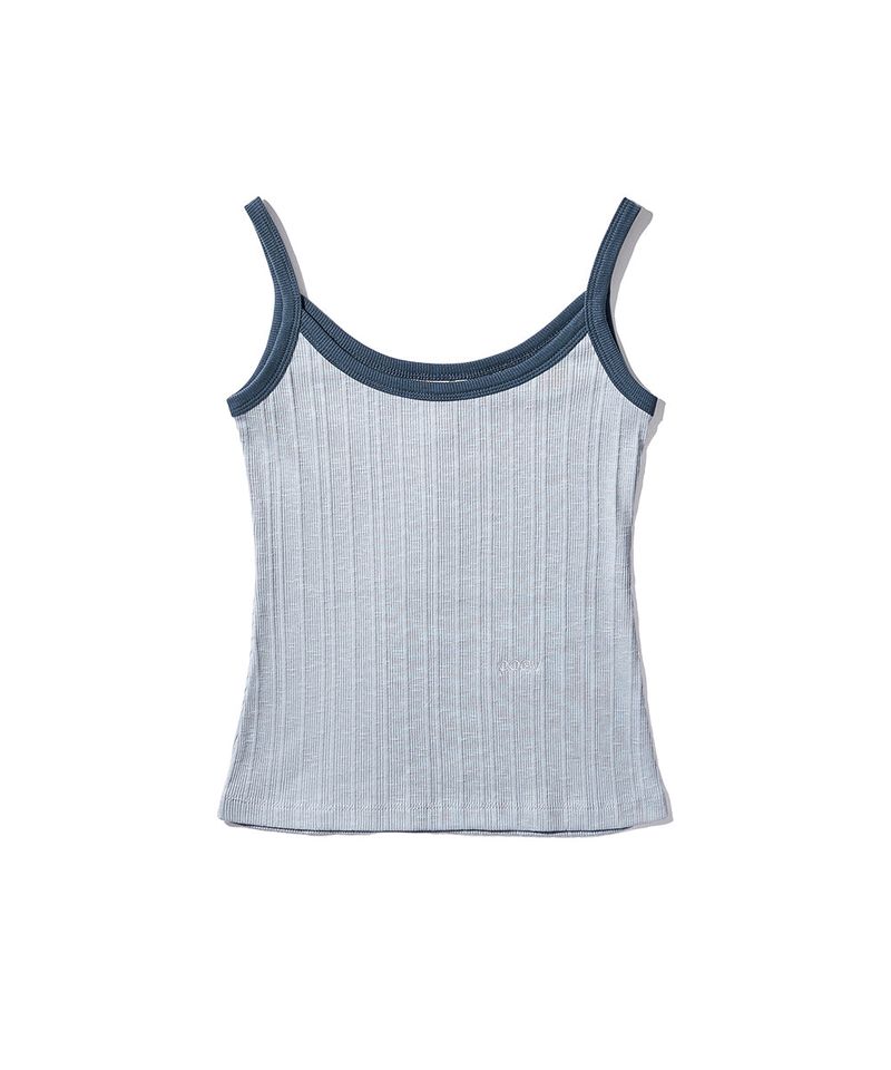 Ringer Sleeveless Top - Sky blue/Navy