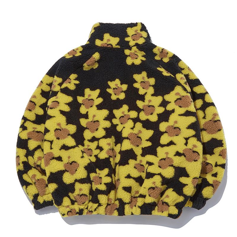 Flower Bear Fluffy Jacket_Black