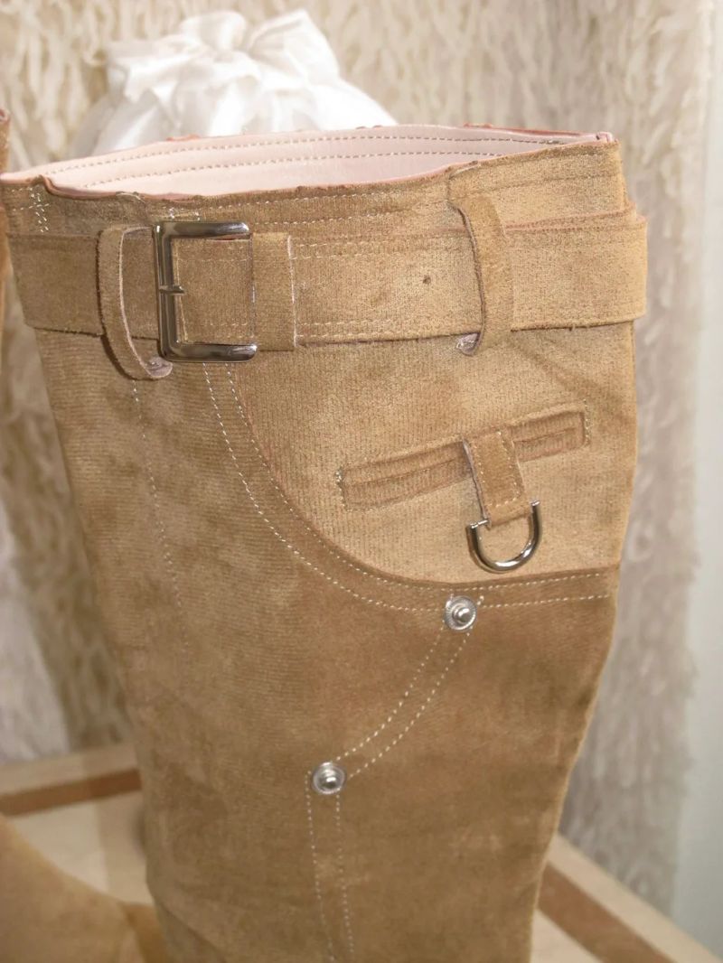 Western Belt Cargo Long Boots