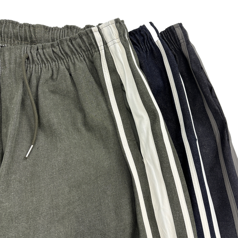media track denim pants