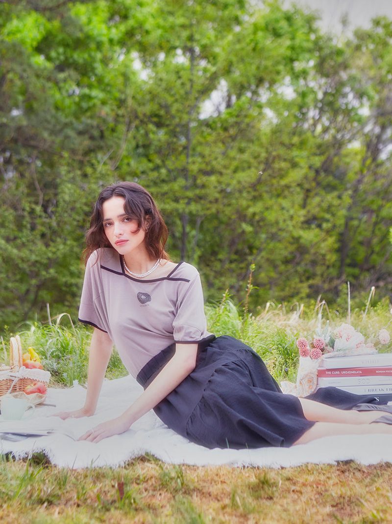 Sunflower Pipping Puff T-shirt (2colors)