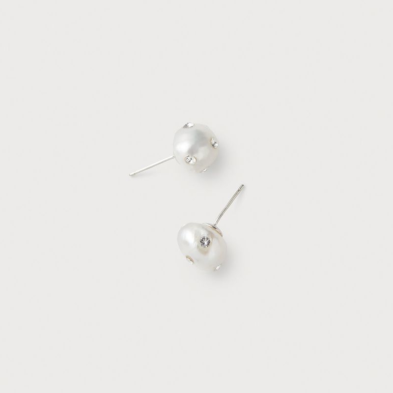 Irregular Polkadots Earrings, White