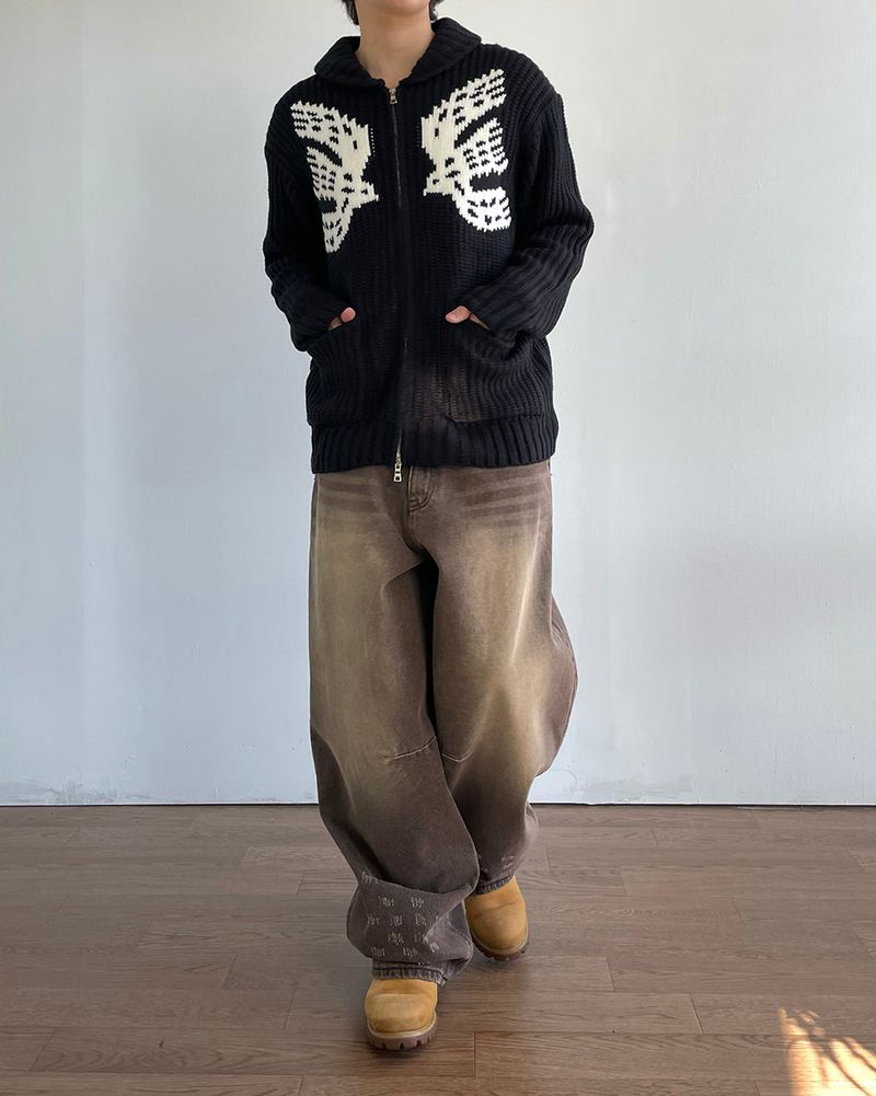Rebel Shawl Collar Knit Zip-Up