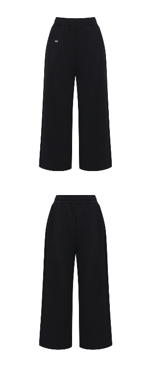 [mnem] pintuck logo jogger pants (black)