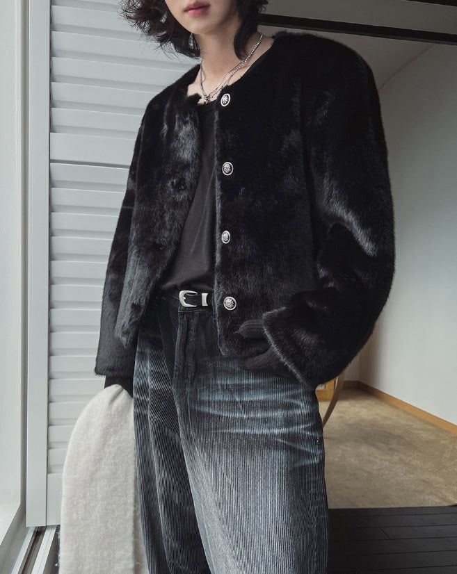 2PLAN（ツープラン）の「Mink reversible crop antique jacket（Jackets/Outerwear）」