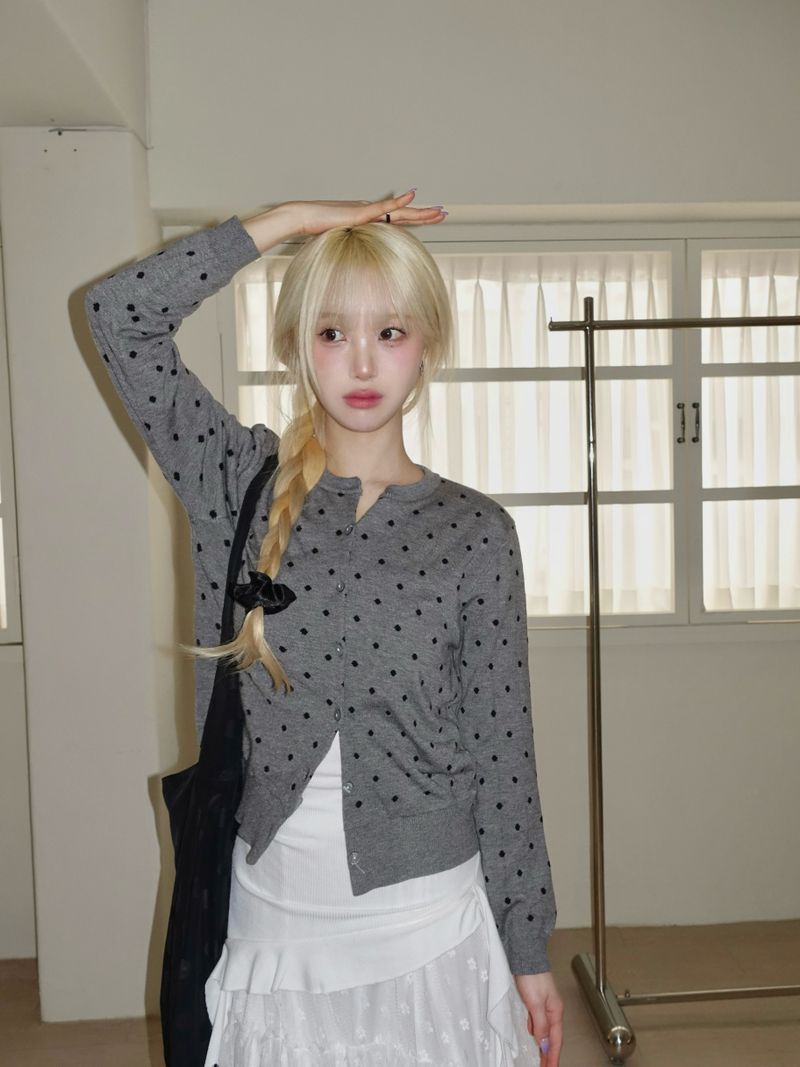 dot knit cardigan