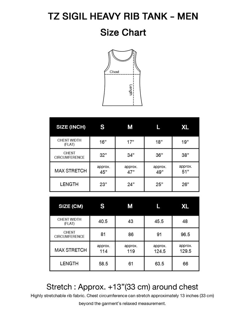 TZ SIGIL HEAVY RIB TANK - MEN WHITE