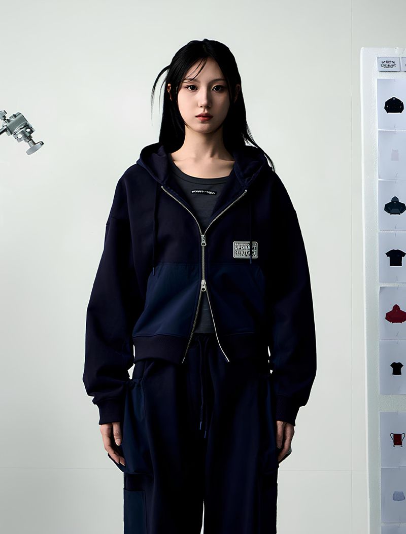 UPDRAFT（アップドラフト）の「[UPDRAFT]NYLON MIXED COTTON ZIP-UP NAVY（Jackets/Outerwear）」