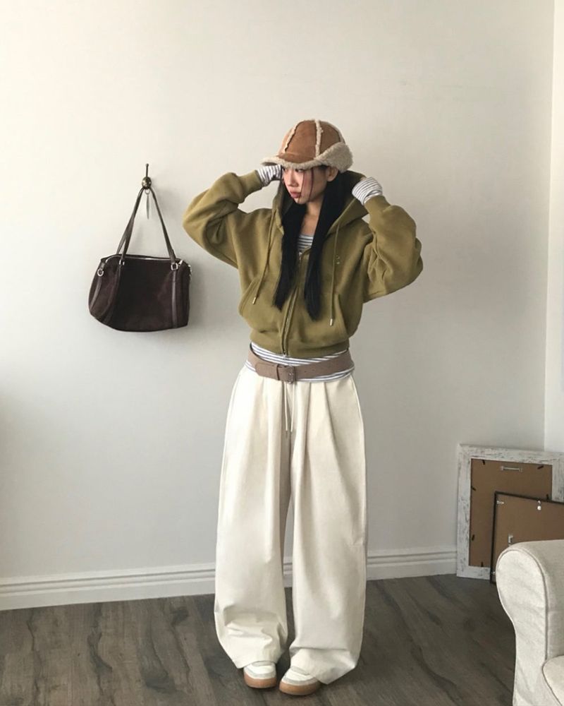 [ORIGINAL] ROSE Pintuck Cotton Pants