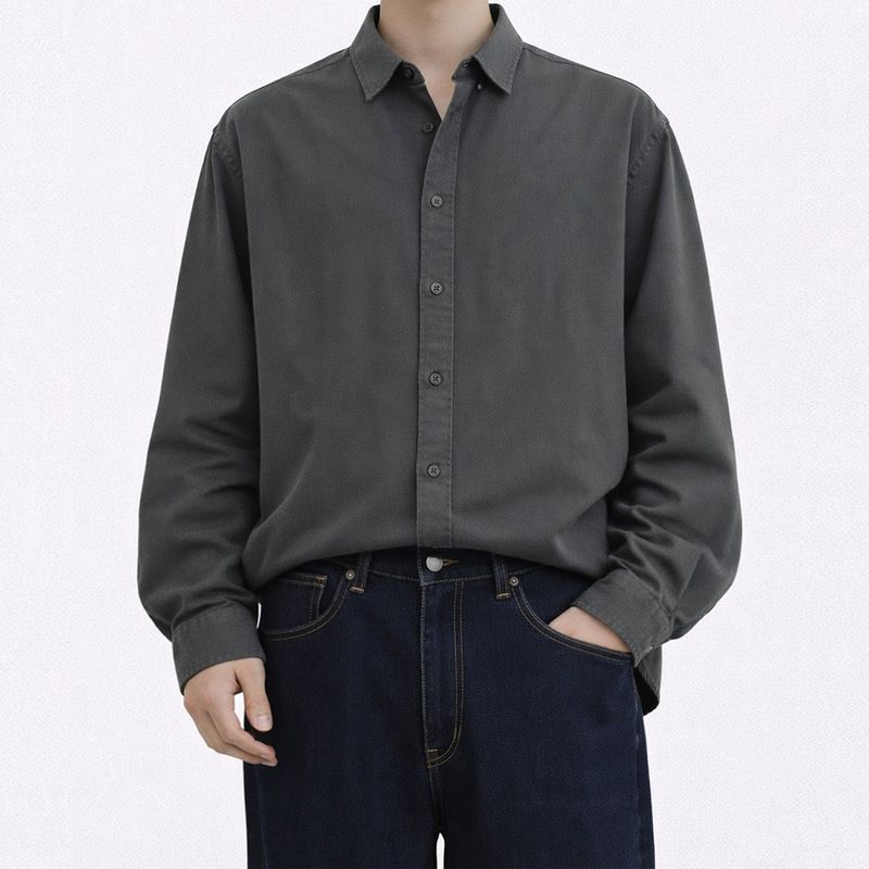 NTET(エヌティーイーティー)の「Pigment Soft Shirt (Ash charcoal)(Tops)」