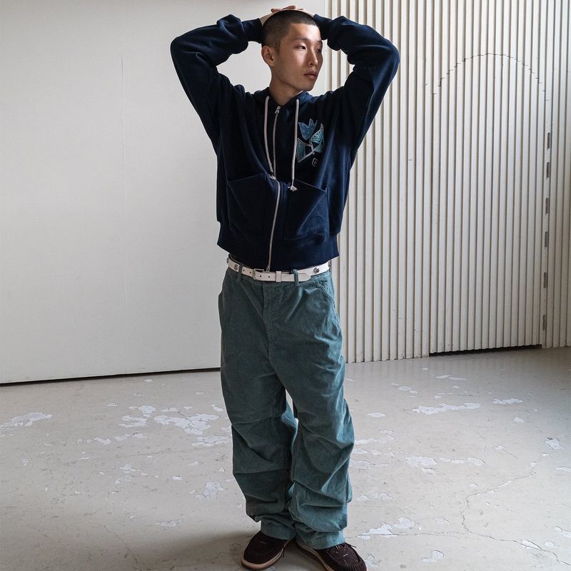 Gardener hoodied zip-up / Navy