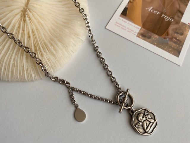 jh Angel Two Way Toggle Bar Necklace