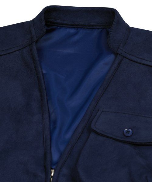 87-STAN025 [Vegan Suede] Multi-pocket Suede Best Navy
