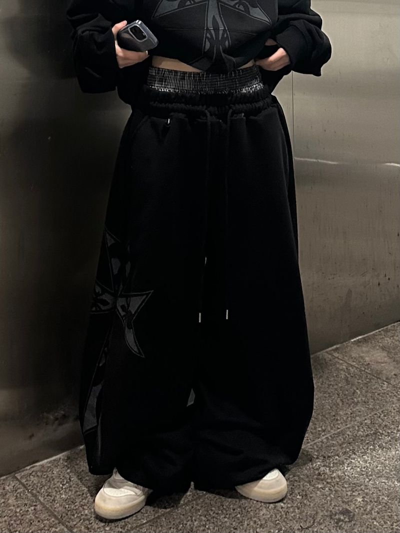 sagging big cross wide pants