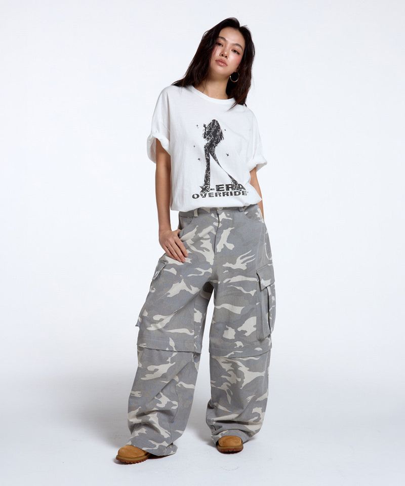 CONY CAMO 2-WAY CARGO PANTS / LIGHT GRAY