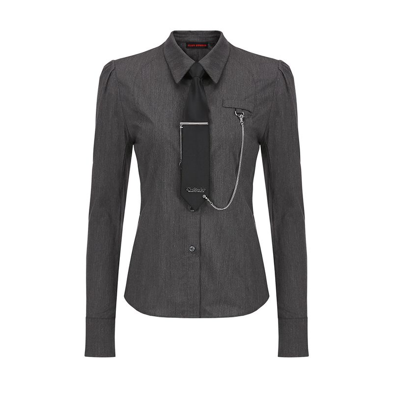 Necktie Chain Shirt - CHARCOAL