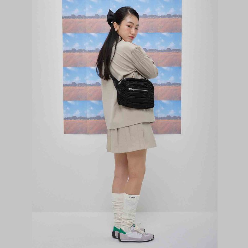 Luna shirring cross baga (black)