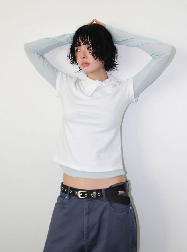 UNBAL COLLAR TEE