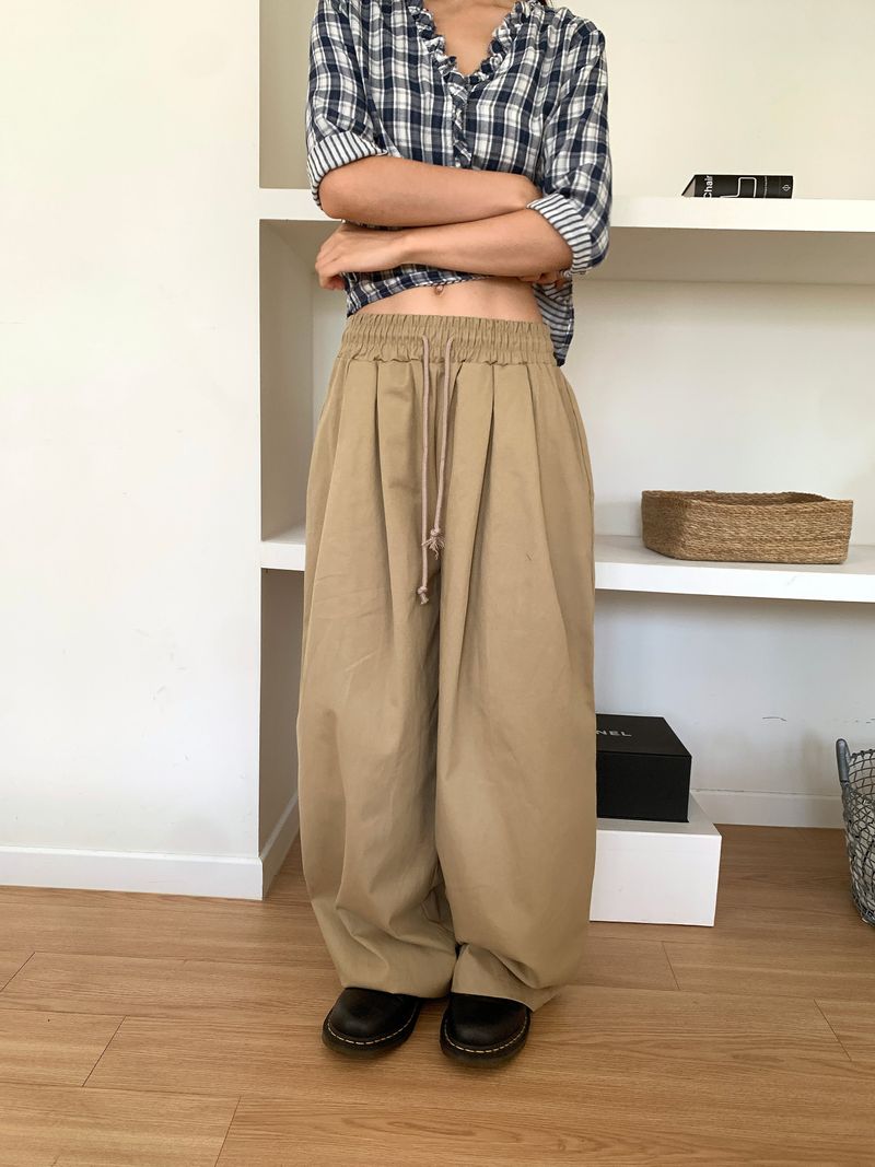 TWO PINTUCK WIDE PANTS (3C)