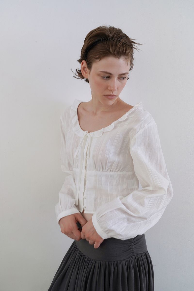 Butter frill blouse_ivory