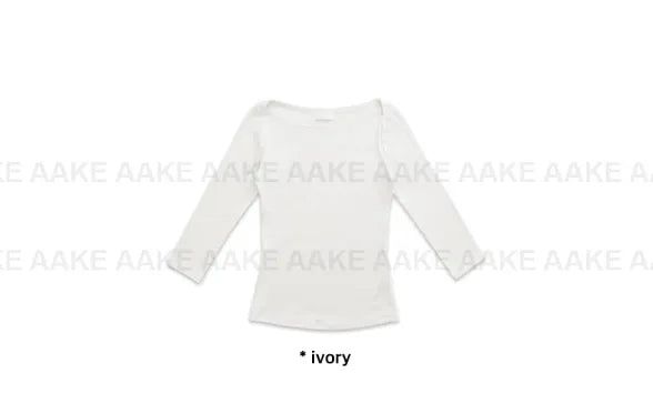 TENCEL BOAT-NECK SLIM TEE