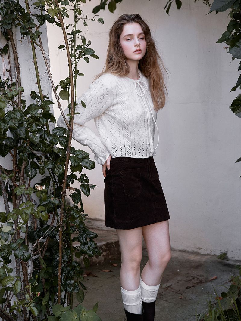 MEROY corduroy mid skirt
