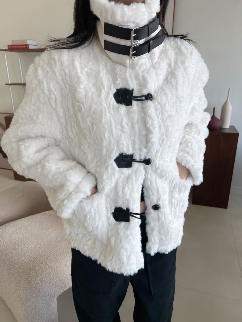 Coco Duffle High-Neck Short Fur Jacket