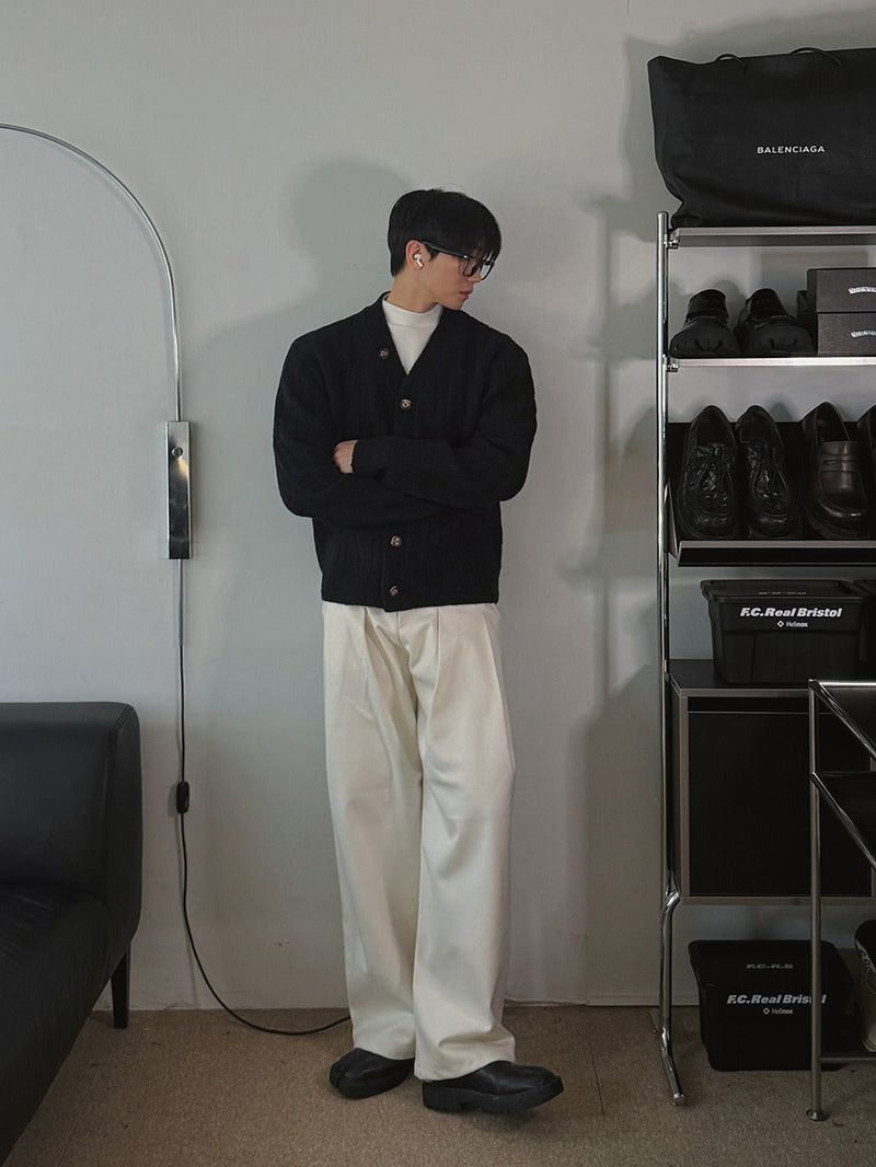 ASCLO Wool Deep Tuck Wide Slacks (3color)
