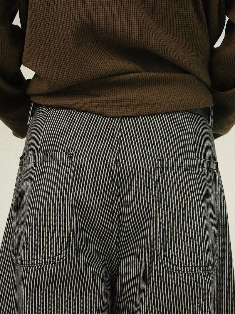 FF Stripe Curved Wide Pants