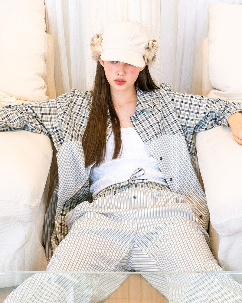 Two-tone Pajama set (green)