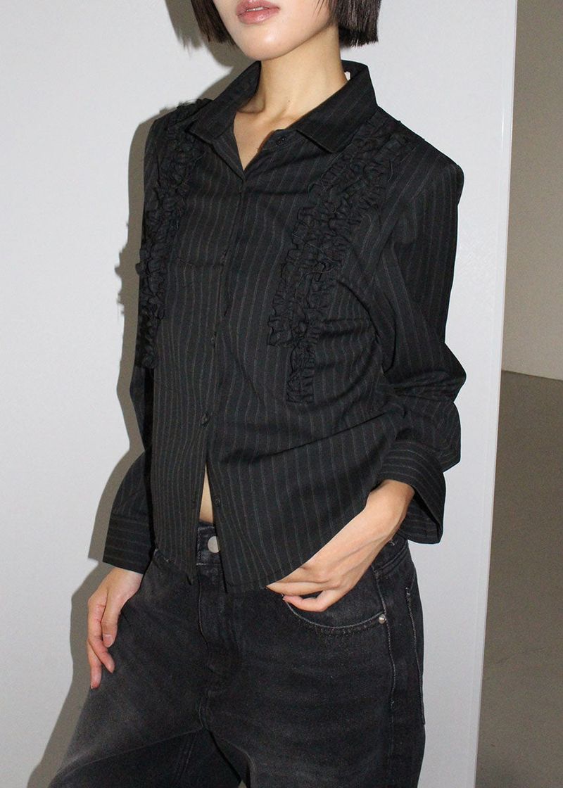FRILL STRIPE SHIRT