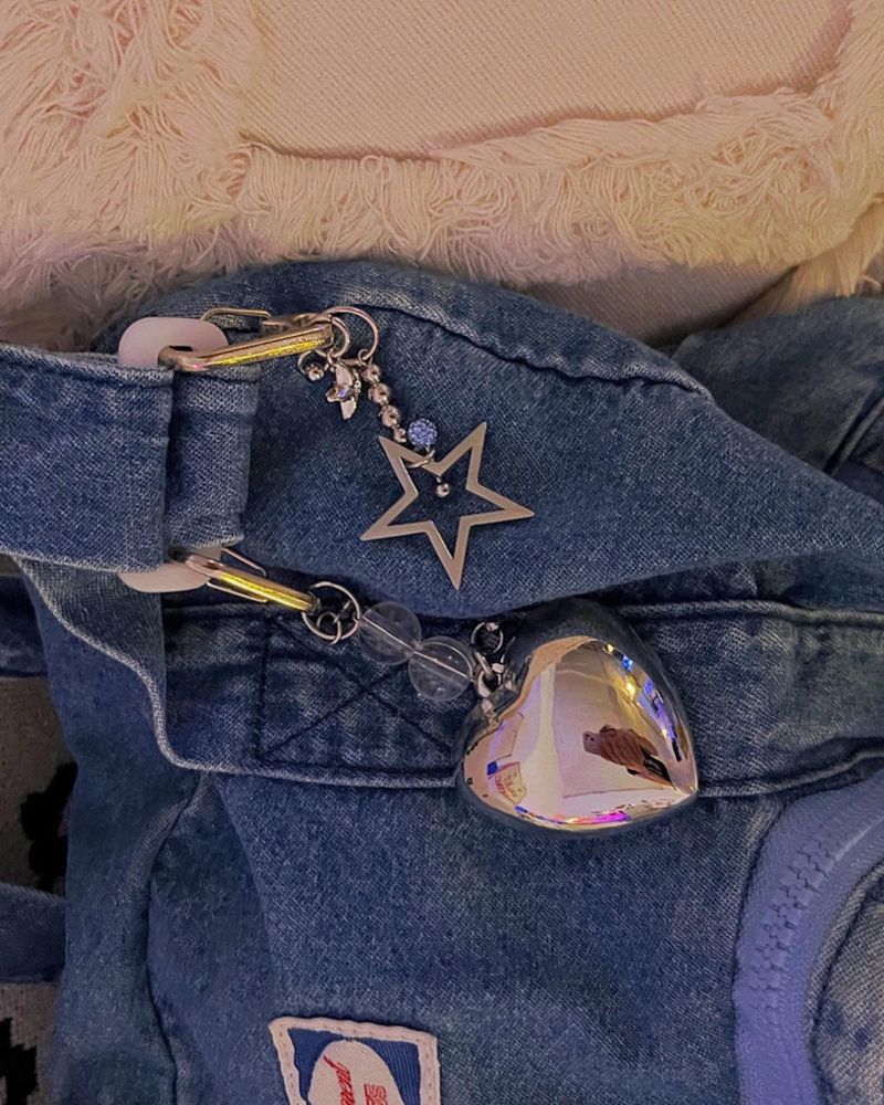 Pierced plumpy heart keychain